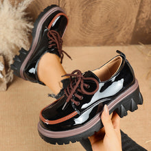 Load image into Gallery viewer, Women's Lace-Up Chunky Heel Shoes – Height-Increasing Vintage Round Toe

