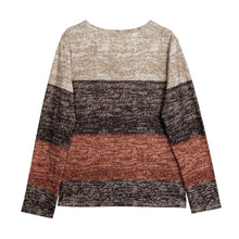 Load image into Gallery viewer, Women's Pullover Color Block Casual Long Sleeved T-shirt
