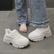 Load image into Gallery viewer, Thick-Bottom Breathable White Shoes for Women — Stylish &amp; Cushioned
