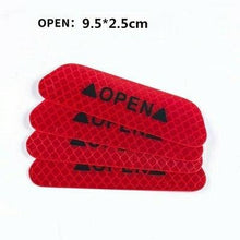 Load image into Gallery viewer, 4PCS Car Accessories Car Stickers Reflective Warning Sticker Wheel Eyebrows Door Opening Sticker Diamond Wheel Reflective Strip Universal Door Open Reflective Warning Stickers Auto Open Sign Anti-Collision Safety Reflective Decal Tape
