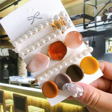 Load image into Gallery viewer, 4pcs/set Women Hair Accessories Jewelry Korean Simulation Pearl Barrette Love Hearts Hair Clips For Girls Pink Hairpins Wedding Hair Accessories for Brides and Bridesmaids
