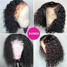 Load image into Gallery viewer, 4X4 Water Wave Short Bob Wig 8-12Inches Best Human Hair Wigs For Black Woman Brazilian Pre Plucked Baby Hairs Jerry Curl Wigs Wigs For Black Women Gifts for Girlfriends
