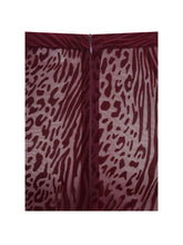 Load image into Gallery viewer, Halia Burgundy Animal Print Burnout Velvet Fur Trim Skirt

