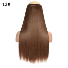 Load image into Gallery viewer, 5 Clip In Hair Extension Heat Resistant Fake Hairpieces Long Wavy Hairstyles Synthetic Clip Golden On Hair Extensions Straight Hair Extensions with Invisible Fish Line Layered Hairpiece
