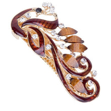 Load image into Gallery viewer, 5 Colors Trendy Peacock Barrettes Crystal Flower Hairpins Headwear For Hair Women Romantic Headdress Wedding Hair Accessories for Brides and Bridesmaids

