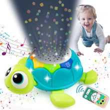 Load image into Gallery viewer, 5 in 1 Musical Projector Turtle Crawling Toys | Tummy Time Infant Baby Toys - # BAGE81110021
