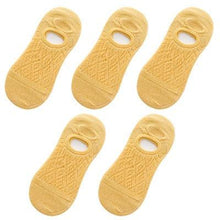 Load image into Gallery viewer, 5 Pairs Female Silicone non-slip invisible Socks Summer Solid Color Mesh Ankle Boat Socks Female Cotton Slipper No show Socks For Women
