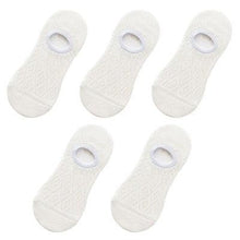 Load image into Gallery viewer, 5 Pairs Female Silicone non-slip invisible Socks Summer Solid Color Mesh Ankle Boat Socks Female Cotton Slipper No show Socks For Women

