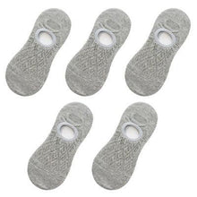Load image into Gallery viewer, 5 Pairs Female Silicone non-slip invisible Socks Summer Solid Color Mesh Ankle Boat Socks Female Cotton Slipper No show Socks For Women

