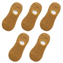 Load image into Gallery viewer, 5 Pairs Female Silicone non-slip invisible Socks Summer Solid Color Mesh Ankle Boat Socks Female Cotton Slipper No show Socks For Women
