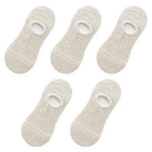 Load image into Gallery viewer, 5 Pairs Female Silicone non-slip invisible Socks Summer Solid Color Mesh Ankle Boat Socks Female Cotton Slipper No show Socks For Women
