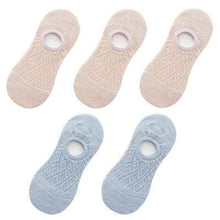 Load image into Gallery viewer, 5 Pairs Female Silicone non-slip invisible Socks Summer Solid Color Mesh Ankle Boat Socks Female Cotton Slipper No show Socks For Women
