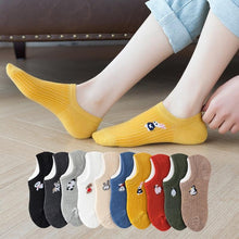 Load image into Gallery viewer, 5 Pairs Kawaii Cute Animal Print Socks Set Invisible Happy Fashion Ankle Funny Socks Set Girl Cotton Summer Silicone Non-slip Boat Socks Ankle Socks For Men And Women
