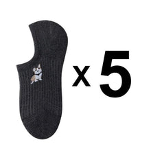 Load image into Gallery viewer, 5 Pairs Kawaii Cute Animal Print Socks Set Invisible Happy Fashion Ankle Funny Socks Set Girl Cotton Summer Silicone Non-slip Boat Socks Ankle Socks For Men And Women
