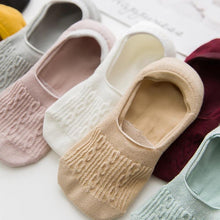 Load image into Gallery viewer, 5 Pairs Women Cotton Low Cut Socks Solid Snowflake Soft Summer Silicone Non-slip Deep Mouth Prevent Heel Loss Slipper Socks For Women
