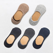 Load image into Gallery viewer, 5 Pairs Women Cotton Low Cut Socks Solid Snowflake Soft Summer Silicone Non-slip Deep Mouth Prevent Heel Loss Slipper Socks For Women
