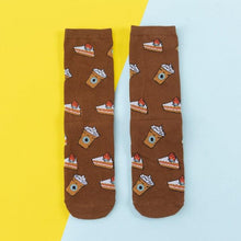 Load image into Gallery viewer, Women's Colorful Cotton Socks Fruits Banana Avocado Lemon Egg Cookie Donuts Food Happy Color Socks

