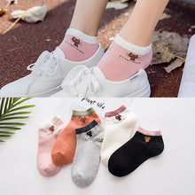 Load image into Gallery viewer, 5 Pairs/Set Women's Cotton Happy Cute Cat Short Socks Print Cartoon Animal Casual Summer Socks Red Heart Funny Ankle Socks Pure Cotton Socks For Men And Women
