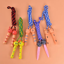 Load image into Gallery viewer, 5 Styles Kids Jump Ropes Wood Handle Sport Bodybuilding Fitness Lovely Skipping Ropes Wood Handle Children Adjustable Cotton Skipping Rope With Wooden Handle For Boys And Girls
