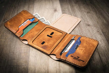 Load image into Gallery viewer, Badge Trifold Wallet - Saddle Tan
