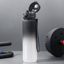 Load image into Gallery viewer, 500/1000ml Sport Water Bottle BPA Free With Bounce Lid Time Marker Leak-proof Frosted Plastic Cup for Outdoor Fitness Gym  Motivational Sports Water Bottle with Time Marker Leakproof Drinking Bottle for Fitness Gym Outdoor Cycling Running Hiking
