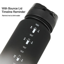 Load image into Gallery viewer, 500/1000ml Sport Water Bottle BPA Free With Bounce Lid Time Marker Leak-proof Frosted Plastic Cup for Outdoor Fitness Gym  Motivational Sports Water Bottle with Time Marker Leakproof Drinking Bottle for Fitness Gym Outdoor Cycling Running Hiking
