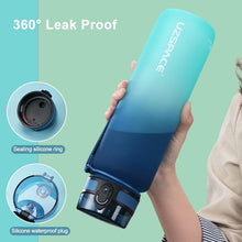 Load image into Gallery viewer, 500/1000ml Sport Water Bottle BPA Free With Bounce Lid Time Marker Leak-proof Frosted Plastic Cup for Outdoor Fitness Gym  Motivational Sports Water Bottle with Time Marker Leakproof Drinking Bottle for Fitness Gym Outdoor Cycling Running Hiking
