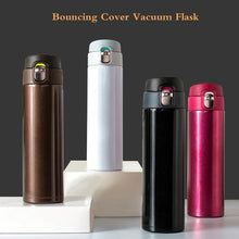 Load image into Gallery viewer, 500ML Stainless Steel Bouncing Cover Vacuum Flask Thermos Cup Coffee Tea Milk Bottle vacuum flask 500ml Stainless Steel Water Bottle Leak-Proof Bounce Cover Home Office Water Bottle
