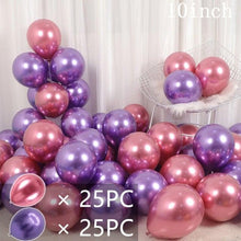 Load image into Gallery viewer, 50/15pcs 10inch Gold Silver Black Metal Latex Confetti Balloons For Wedding Decorations  Birthday Party Decorations Bridal Showers Baby Showers
