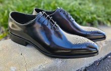 Load image into Gallery viewer, Burnished Calfskin Lace-Up Oxford Black
