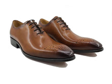 Load image into Gallery viewer, Burnished Calfskin Lace-Up Oxford Cognac
