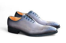 Load image into Gallery viewer, Burnished Calfskin Lace-Up Oxford Grey
