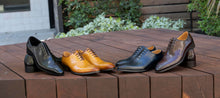 Load image into Gallery viewer, Burnished Calfskin Lace-Up Oxford Navy
