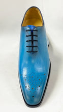 Load image into Gallery viewer, Burnished Calfskin Lace-Up Oxford Ocean Blue

