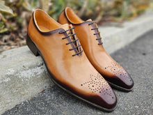 Load image into Gallery viewer, Burnished Calfskin Lace-Up Oxford Tan
