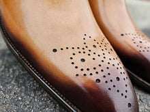 Load image into Gallery viewer, Burnished Calfskin Lace-Up Oxford Tan
