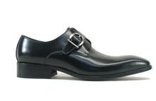 Load image into Gallery viewer, Burnished Calfskin Monkstrap Black
