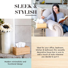 Load image into Gallery viewer, JUSK Design Bamboo Tissue Box Cover – Natural Elegance, Everyday Function
