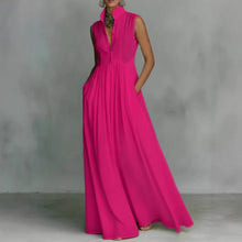 Load image into Gallery viewer, Women's French-Style High-Waist Midi Dress with Ribbon Tie
