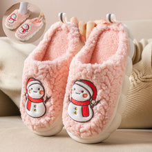 Load image into Gallery viewer, Cute Snowman Slippers Winter Indoor Household Warm Plush Thick-Soled Anti-slip Couple Home Slipper Soft Floor Bedroom House Shoes

