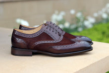 Load image into Gallery viewer, Calfskin &amp; Suede Wingtip Oxford Chestnut
