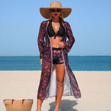 Load image into Gallery viewer, Color-Block Print Bikini Three-Piece Set – Long Sleeve Sexy Swimwear
