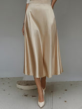 Load image into Gallery viewer, Women's Satin Solid Color Mid-Length Skirt – Slight Stretch
