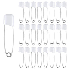 Load image into Gallery viewer, 50Pcs Baby Safety Pins Plastic Head Cloth Diaper Pins Stainless Steel Sewing Safety Pins for Quilting Knitting Stitch Markers Stainless Steel Nappy Pins for Quilting Sewing Locking Safety Pins

