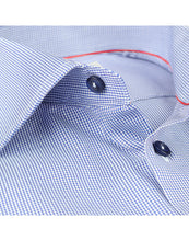 Load image into Gallery viewer, Made in Italy Dress Shirts// Blue Micro Check - contemporary fit
