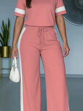 Load image into Gallery viewer, Women's Color-Block Contrast 2-Piece Outfit – Top &amp; Pants Set
