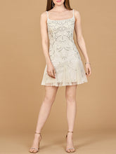Load image into Gallery viewer, Lara 51211- Beaded Mini Wedding Dress with Godets
