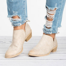 Load image into Gallery viewer, Women's Retro Chunky Heel Ankle Boots – Block Heel Faux Suede
