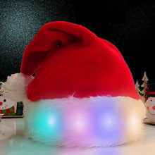 Load image into Gallery viewer, Christmas Hat LED Light Plush Children's Adult Christmas Decorations Christmas Supplies Luminous Santa Hat Home Decoracion
