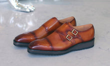 Load image into Gallery viewer, Burnished Calfskin Belt Cognac
